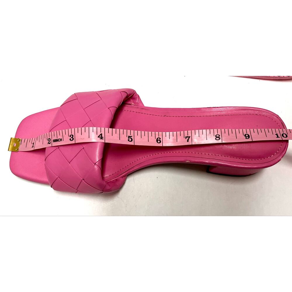 Marc Fisher Pink Woven Slide Sandals Square Toe Block Heel Barbiecore 7.5 Y2K - Picture 10 of 10